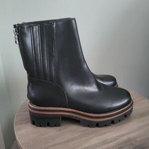 Korks By Kork Ease Vivi Lug Sole Black Back‎ Zipper Women Size 8 Platform Chunky